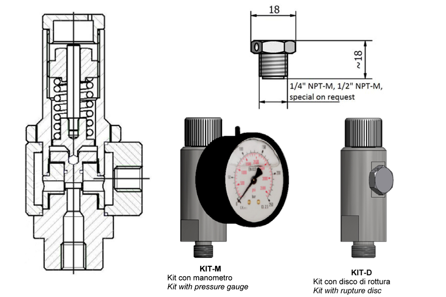 Gas side accessories For Hydraulic Accumulator VG+DR+KIT