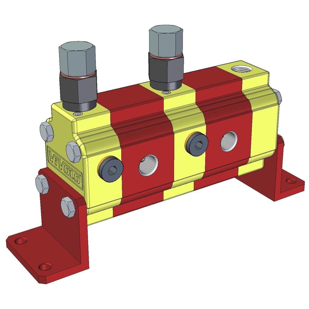 Hydraulic Gear Flow Divider - Gr. 0 / 0.16 – 2.28 cm3/rev - RV-0V – FLOW DIVIDERS WITH INDEPENDENT PHASE CORRECTION AND ANTICAVITATION VALVES FOR EACH ELEMENT