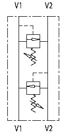 Hydraulic scheme - Dual Cross Direct Acting Pressure Relief Valves