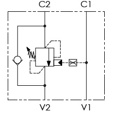 Hydraulic scheme - Single Counterbalance valves for open center - Bolt-Fitting