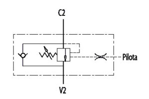 Hydraulic scheme - 3 WAY Single Counterbalance valves for open center