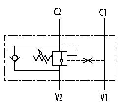 Hydraulic scheme - Hydraulic Single Counterbalance valves for open center