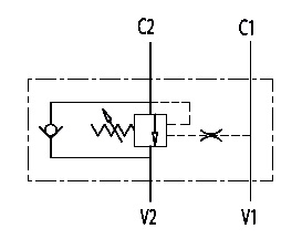 Hydraulic scheme - Single Counterbalance valves for open center