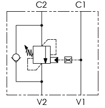 Hydraulic scheme - Single Counterbalance valves for open center