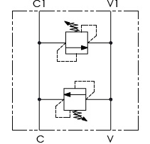 Hydraulic scheme - Dual Cross Direct Acting Pressure Relief Valves