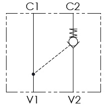 Hydraulic scheme - Single Acting Pilot Check Valves<br loading=