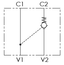 Hydraulic scheme - Single Acting Pilot Check Valves<br loading=