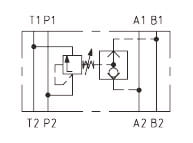 Hydraulic Scheme - Cetop 3-Way Pressure Compensator, Spool-Type, Direct-Acting