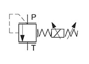 Hydraulic Scheme - Cetop Proportional Pressure Control Valves, Relief, Direct Acting, with Negative Characteristic