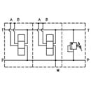 EM103/12PZ - Parallel connection with Ports A-B on Back 1/2, P-T – 1/2, with/without pressure relief valve (RV)