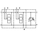 EM103/38PZ - Parallel connection with Ports A-B on Back 3/8, P-T – 1/2, with/without pressure relief valve (RV)