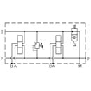 EM253/Z/K - Parallel connection with Ports A-B on Side 3/8, P-T – 1/2 /without pressure relief valve (RV), prearranged for 2/2 by-pass valve, normally open (N.A) or normally close (N.C)