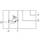 ES3B12Z - Subplate with Ports A-B on Side 1/2, P-T on Back 1/2, with relief valve