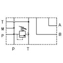 ES3B38Z - Subplate with Ports A-B on Side 3/8, P-T on Back 3/8, with relief valve