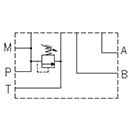 ES5B12LLZ - Subplate with Ports A-B-P-T on Side 1/2, with relief valve