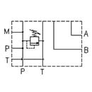 ES5B12PLZ - Subplate with Ports A-B on Side 1/2, P-T on Back 1/2, with relief valve