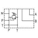 ES5B34PLZ - Subplate with Ports A-B on Side 3/4, P-T on Back 3/4, with relief valve