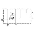 ES5B34Z - Subplate with Ports A-B on Side 3/4, P-T on Back 3/4, with relief valve