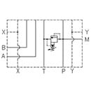 ES710PLZ - Subplate with Ports A-B on Side 1, P-T on Back 1, with / without pressure relief valve (RV)